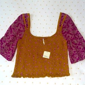 Free People Marigold Tee in Golden Combo